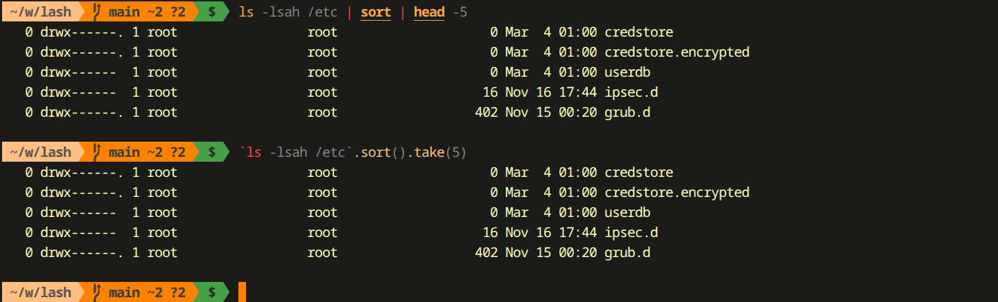 Functional chains vs pipes